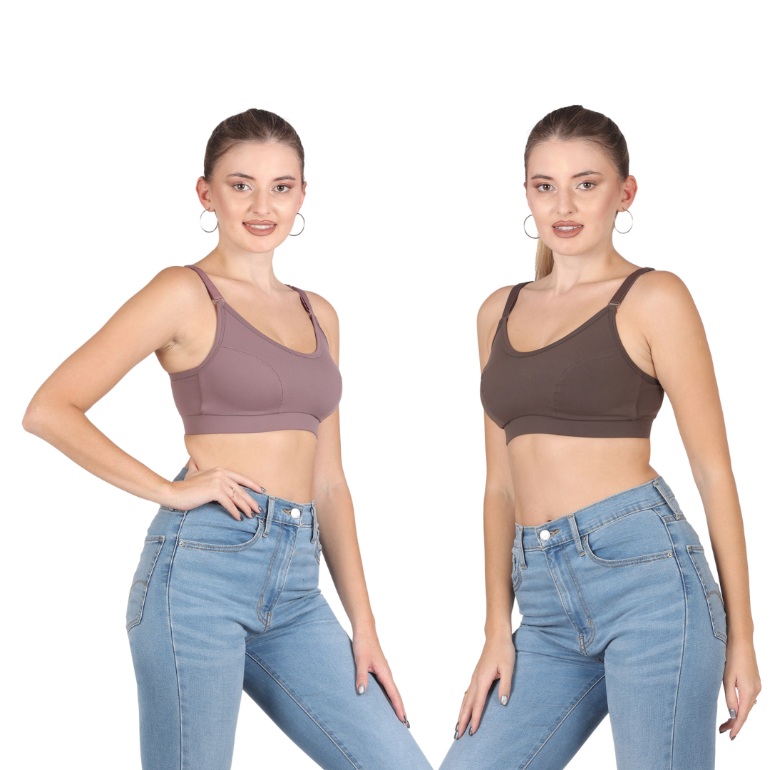 AAVOW NON-WIRED NON PADDED FULL COVERAGE LOW IMPACT SLIP ON SPORTS BRA