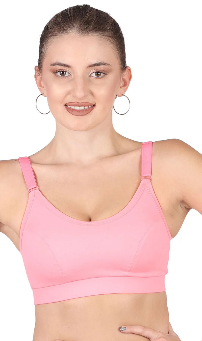 Buy Aavow Women Pink Cotton Blend Full Coverage Lightly Padded Bra