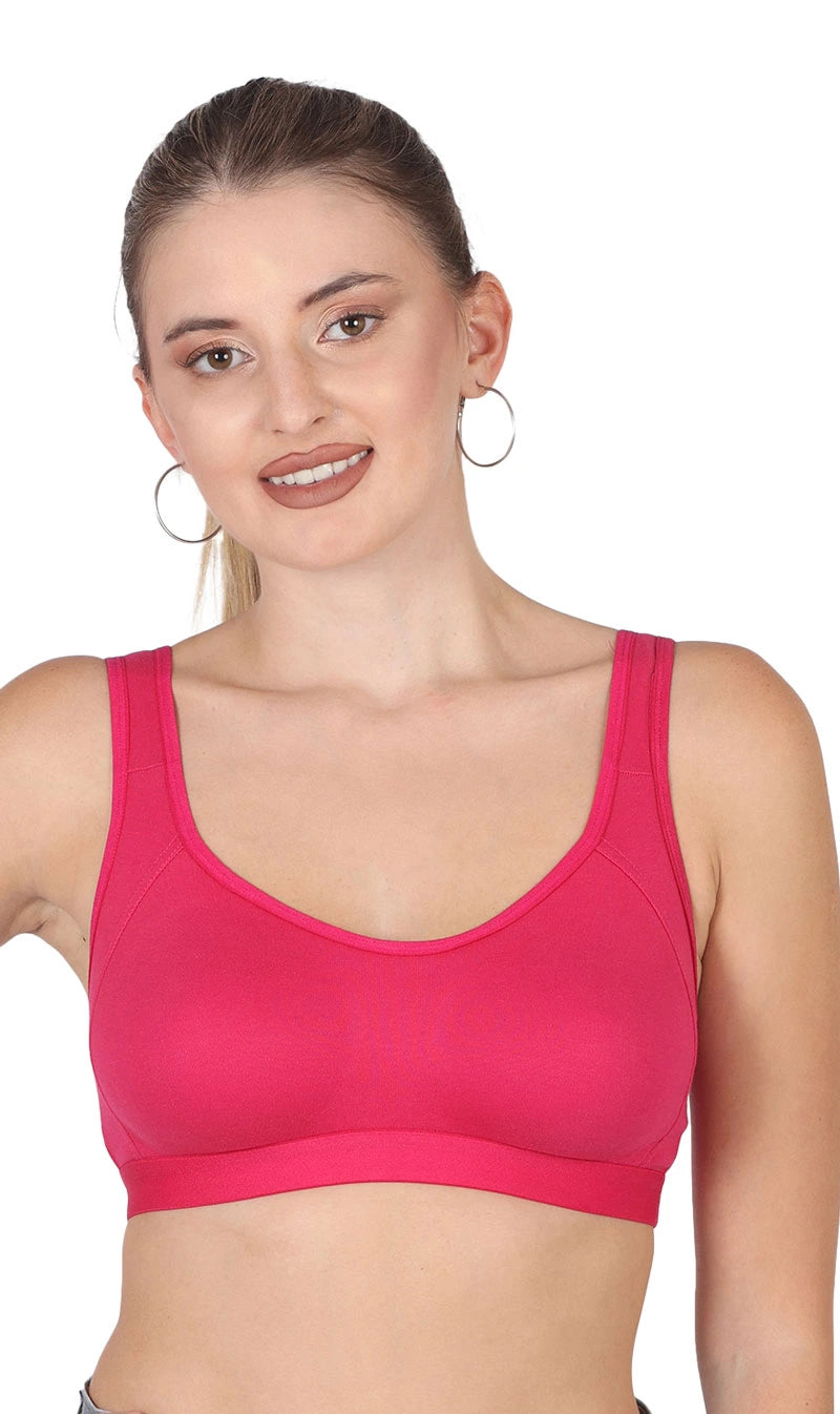 Women Sports Non Padded Bra (Pink) – AAVOW